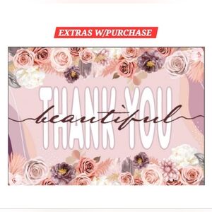 NWT -50ct. 4x6 Boho Floral Thank You Cards Bonus 3-10x13 Polymailers
